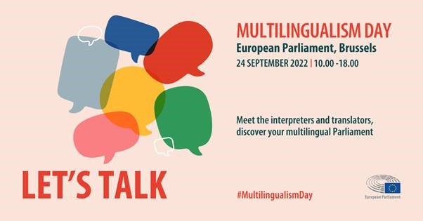 Grafik zum Tag der Mehrsprachigkeit am Europäischen Parlament Brüssel