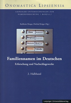 Buchcover von "Familiennamen im Deutschen, Band 2".