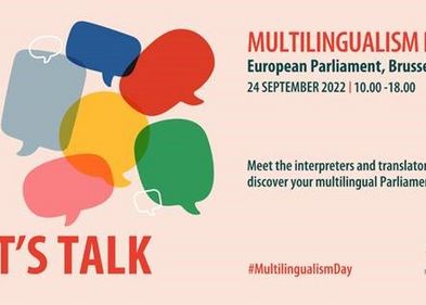 Grafik zum Tag der Mehrsprachigkeit am Europäischen Parlament Brüssel