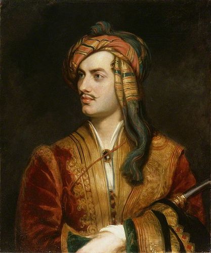 "Lord Byron in Albanian dress", Gemälde von Thomas Phillips (um 1835; National Portrait Gallery), Quelle: Thomas Phillips, Public domain, via Wikimedia Commons