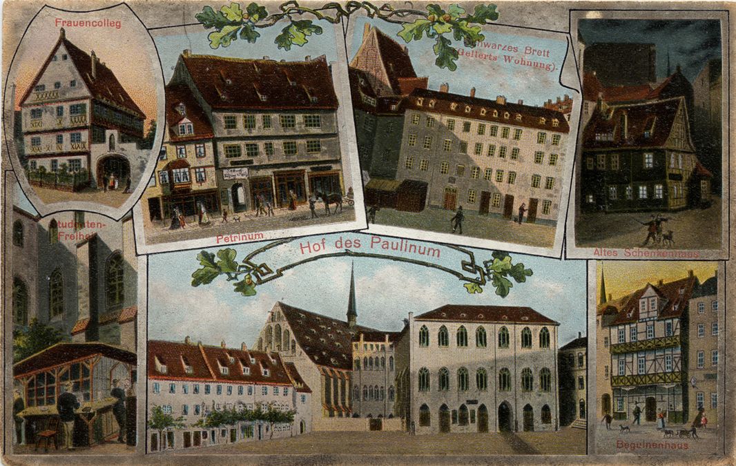 Alte Postkarte mit Universitätsgebäuden, Foto: Universitätsarchiv Leipzig