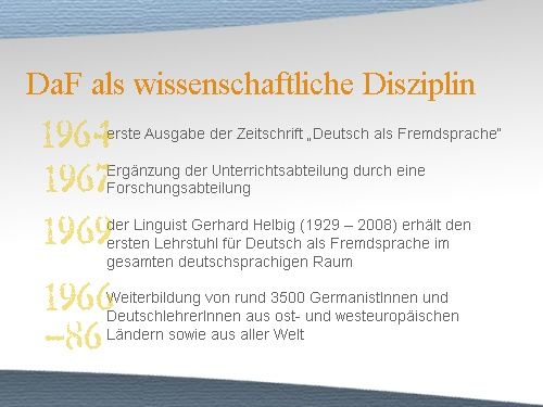 Infos zur Gründung des Herder-Instituts - DaF als wissenschaftliche Disziplin