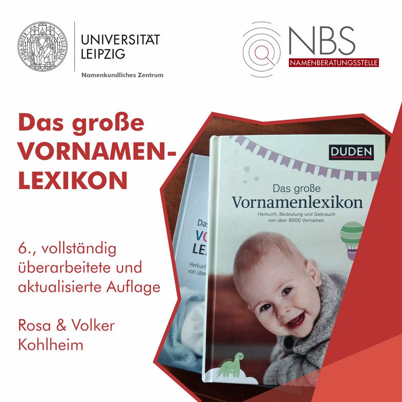 Foto vom großen Vornamenlexikon. Auf dem Cover des Buches ist ein lachendes Baby in grauer Wollkleidung abgebildet. Es handelt sich um die 6. überarbeitete und aktualisierte Auflage des Buches von Rosa und Volker Kohlheim.