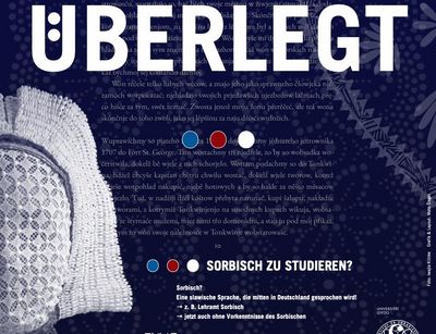 Auf dem Bild ist ein Auszug eines Plakats zu einer Veranstaltung zum Erlernen des Obersorbischen zu sehen