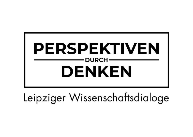 Schwarz-Weiß-Logo mit Schrift "Perspektiven durch Denken"