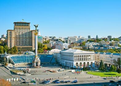 Stadtansicht von Kiew in der Ukraine